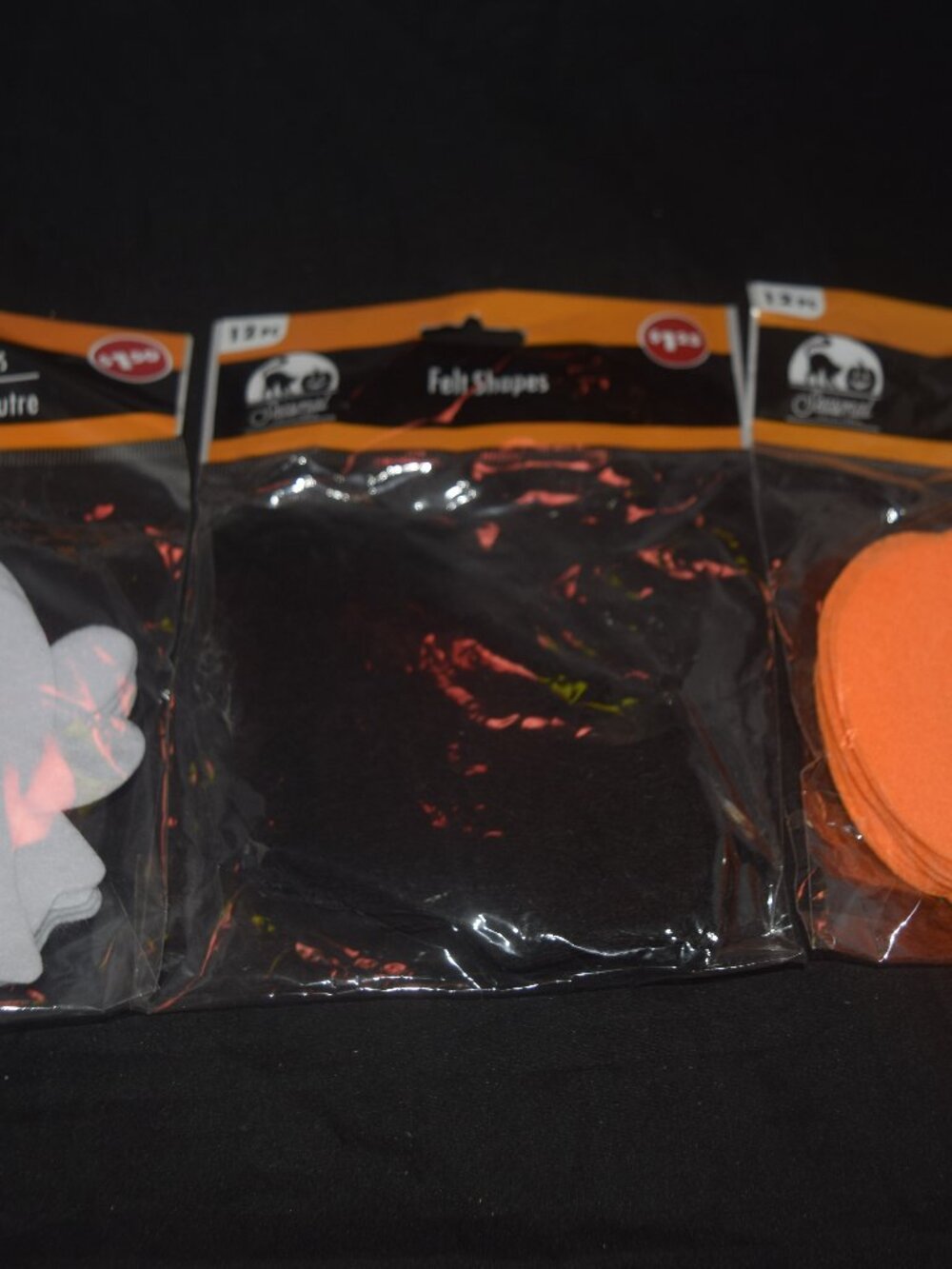 NWT Halloween Craft Felt Shapes Lot - 3 Pk Ghosts, Bats & Pumpkins DIY Supplies